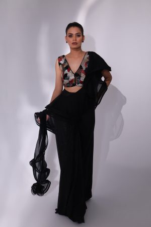 Iconic Black Saree Drape