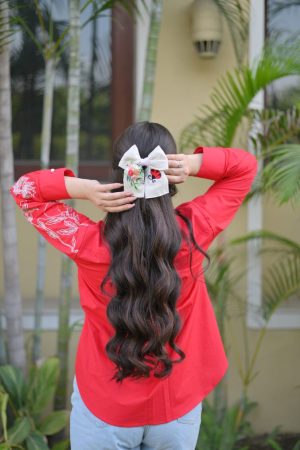 Pomegranates And Leaves Embroidered Shirt