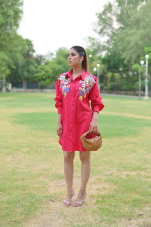 Crochet Floral Applique Dress