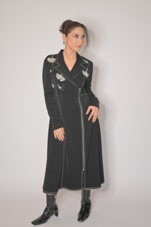 Buggle Beads Blazer Midi Dress