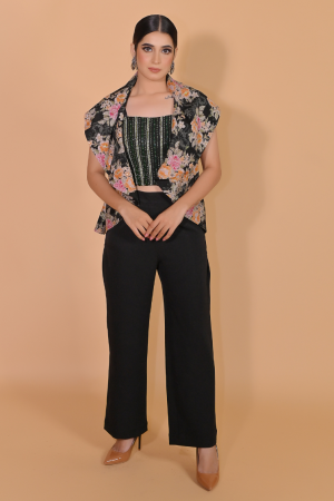 3 Piece Cape with Embellished Cape & Bustier