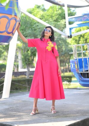 Fit n Flare Embellished Midi Dress