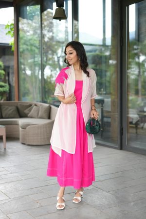 Dress Paired with Organza Jacket