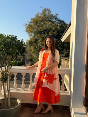 Dress Paired with Organza Jacket