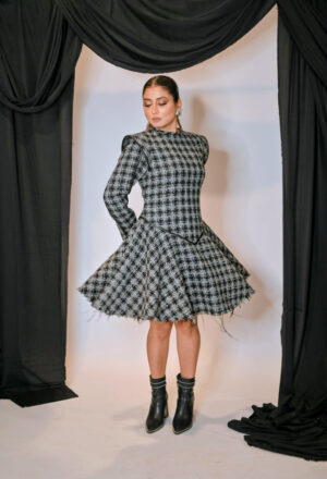 City Chic Checkered Skater Dress