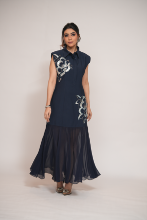 "Midnight dream" - Embroidered Midi Dress