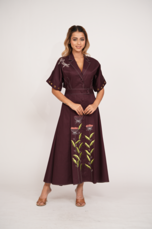 The Botanica Hand-Embroidered Midi